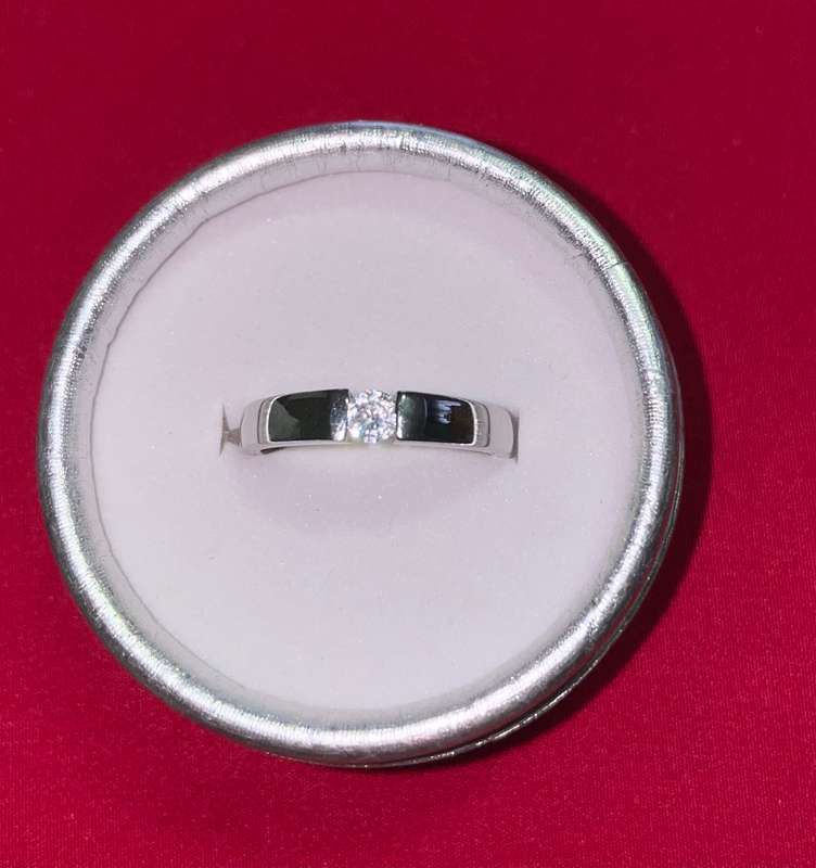 18ct White Gold Plated 0.25ct Moissanite Ring