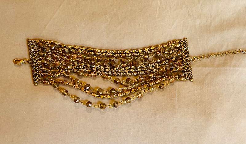 Bracelet , Gold / silver / crystals