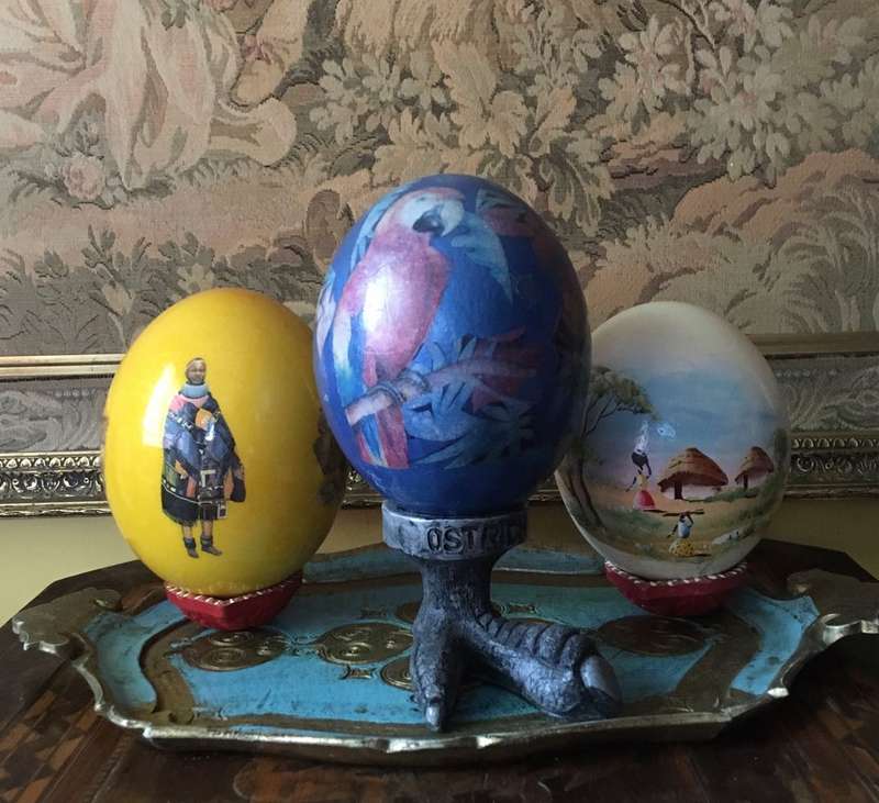 Painted ostrich eggs