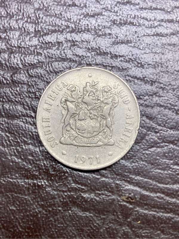1971 South African 50 cent coin