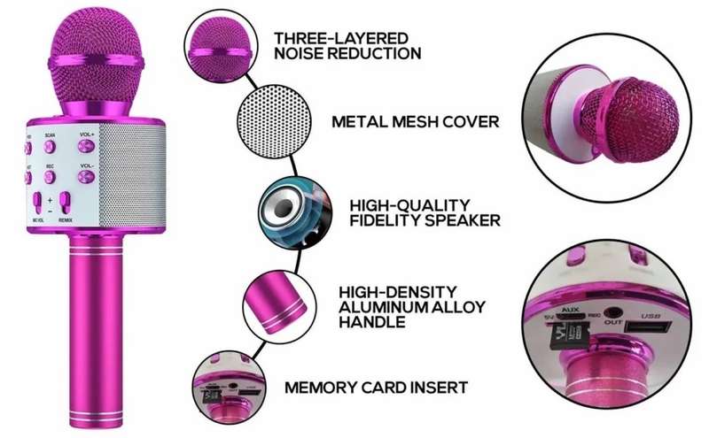 Microphone Speaker BT Karaoke Consender Handheld Microphone