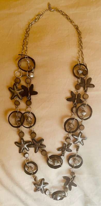 Necklace Black / Grey stars