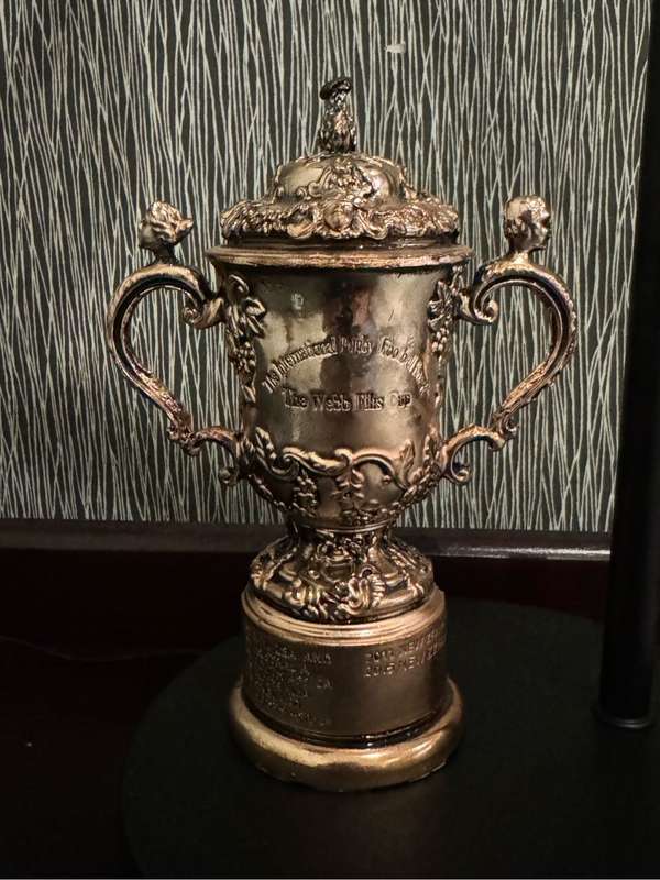 Miniature replica of the Rugby World Cup Webb Ellis Trophy