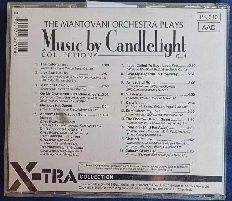 The Mantovani orchestra plays music by candlelight vol 4 (cd)