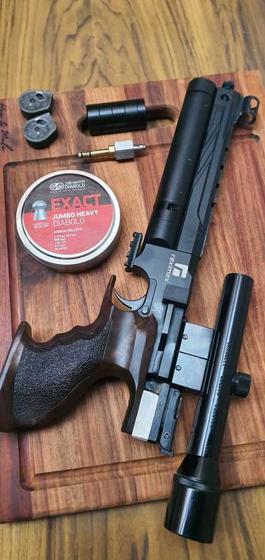 Reximex RPA .22 PCP Air Pistol - Walnut grip + Bushnell phantom scope