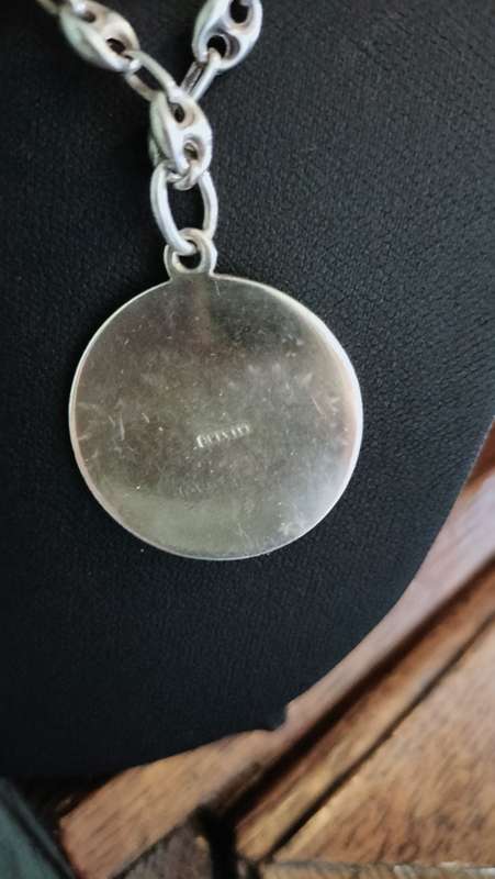 Silver Goddess Anthina Coin Pendant with Silver Marina Link Chain