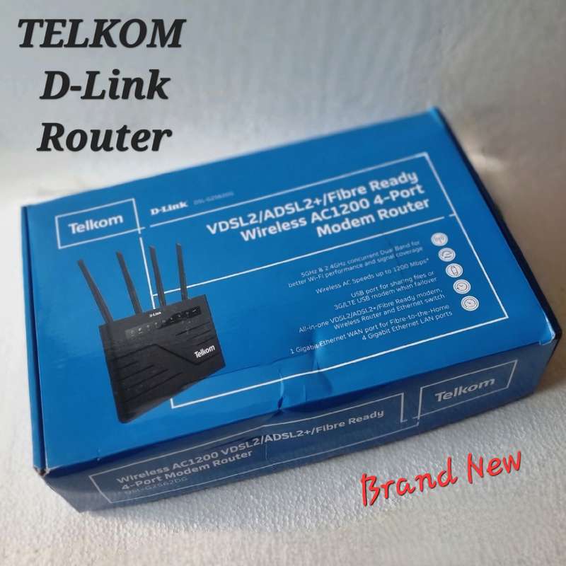 TELKOM D-LINK DSL-G2562DG VDSL2/ADSL2+/Fibre Ready Wireless AC1200 4-Port Modem Router