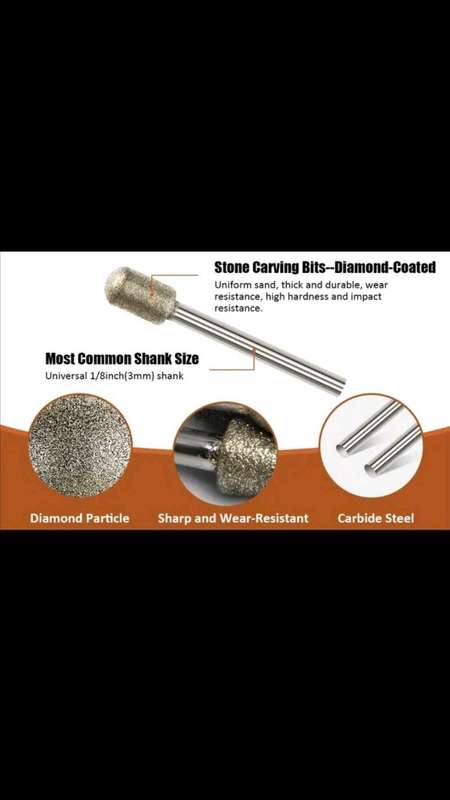 50pcs Diamond Coated Grinding Head Grinding Burrs Lapidary Set for Dremel Rotary Tool. Many uses.