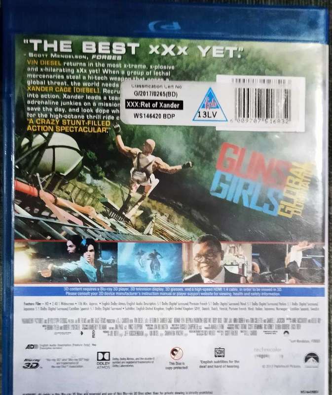 XXX Return of Xander Cage on Blu-ray 3D