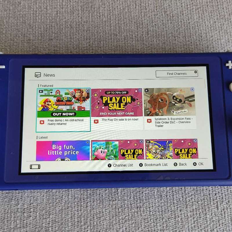Nintendo Switch Lite console with original charger