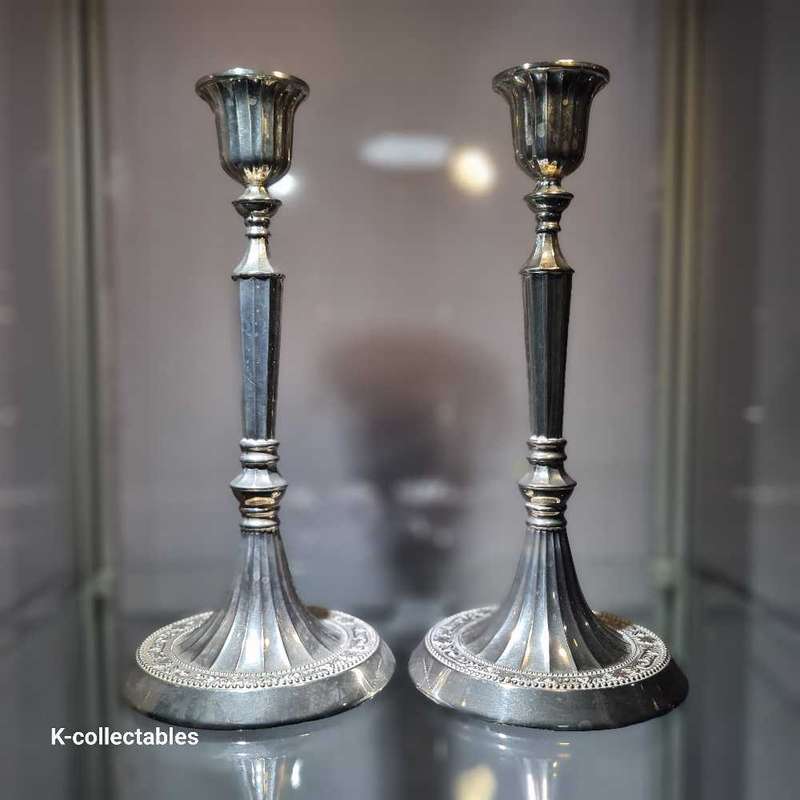 Beautiful Silver plated candle stands. 24cm