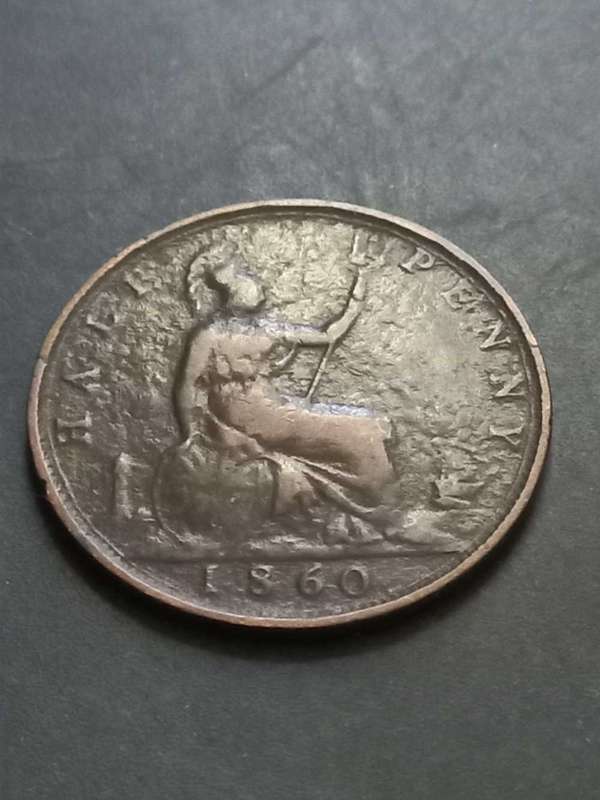 1860 Britain half penny