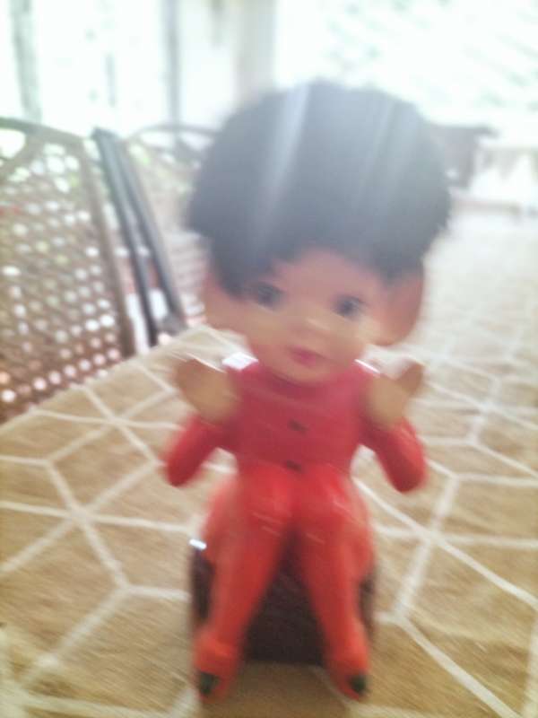 Vintage Pixie Elf Figurine made in Japan with Furry Hair