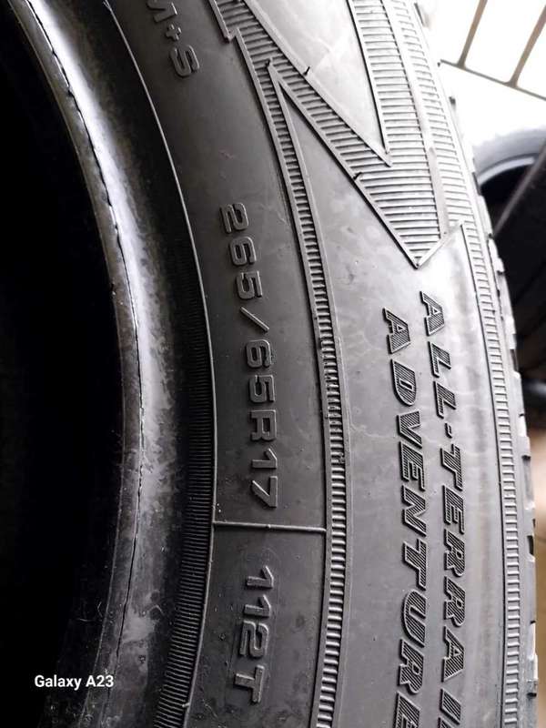 265/65/17 Goodyear Wranglar AT. 80% life