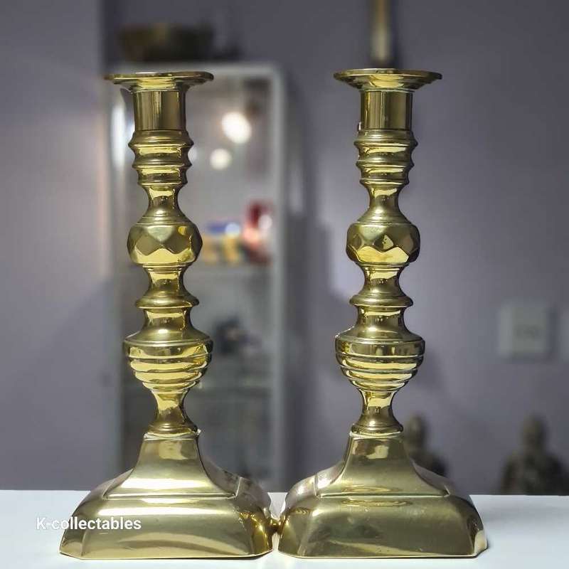 2 x beautiful brass candle stands