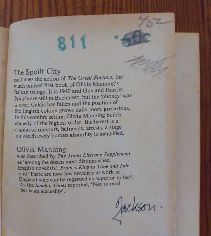The Spoilt City by Olivia Manning
