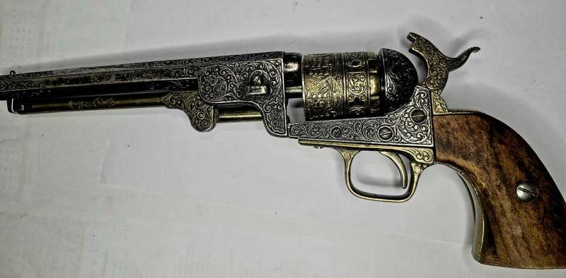 REPLICA DENIX .45 CIVIL WAR 1851 NAVY COLT REVOLVER ENGRAVED PISTOL 1040L