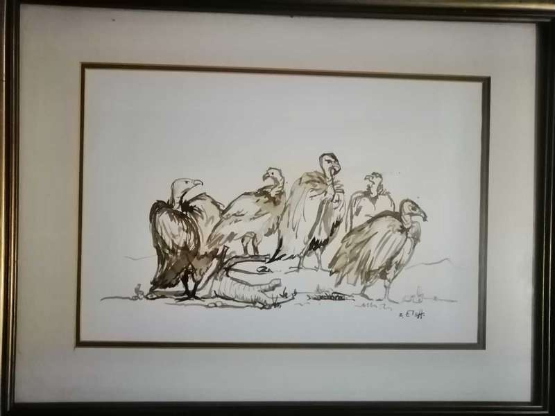 NICELY FRAMED WATERCOLOR ON PAPER BY ZAKKIE ELOFF.