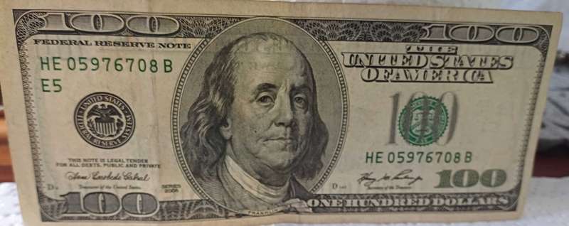 2x&100 Dollar notes up for grabs bid per note please