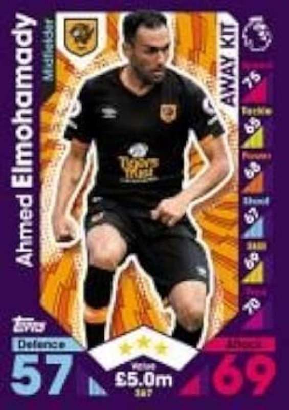 Ahmed Elmohamady away kit 367 match attax premier league 2016/17