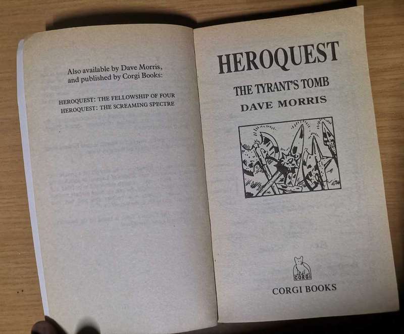 Vintage 1993 Hero Quest The Tyrants Tomb By Dave Morris Paperback Book
