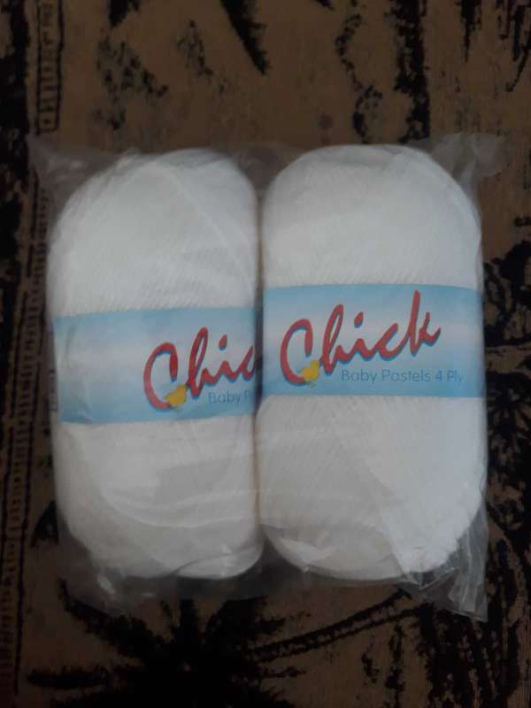 KNITTING YARN/WOOL: CHICK  100G 4 PLY PASTELS COL WHITE - WOOL