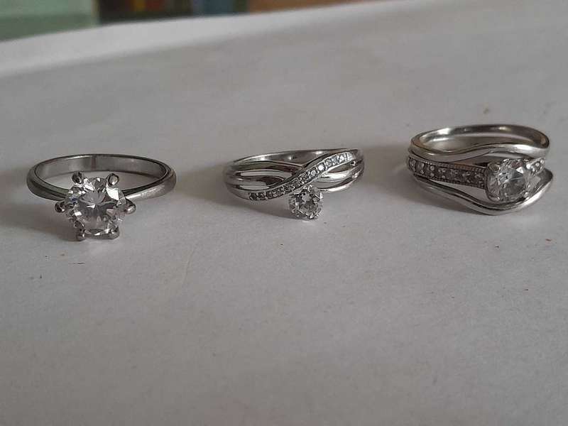 Three 925 Silver Rings. 18 mm Diameter.
