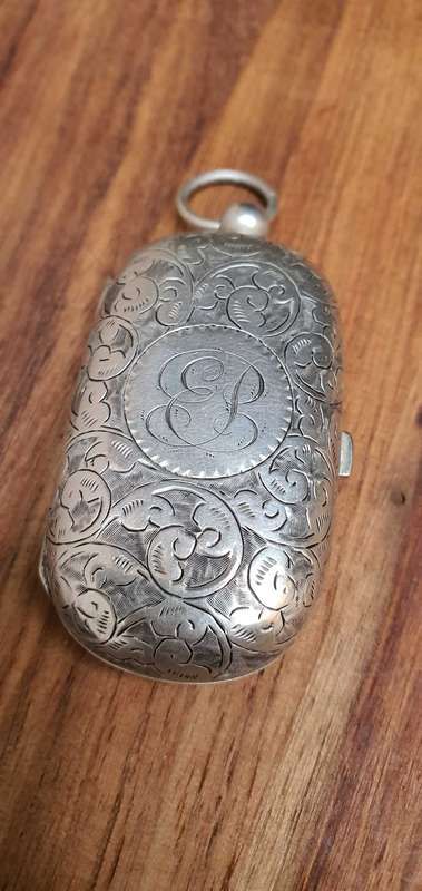 Rare , Antique 1924 Sterling silver Coin holder with Three rare coins !!