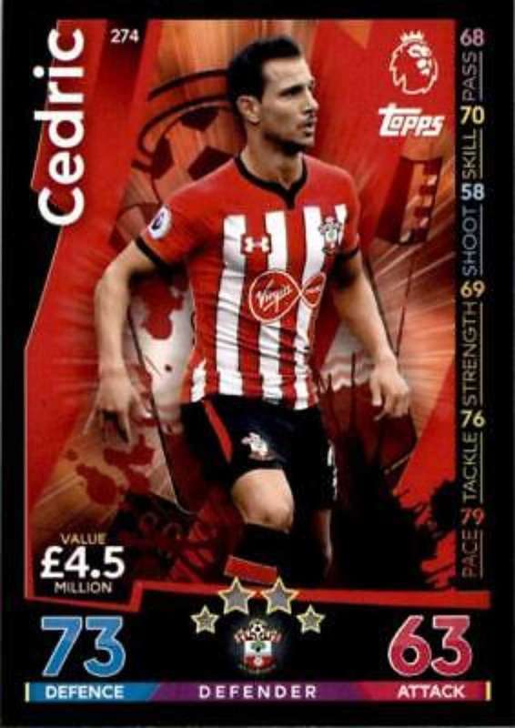 Cedric base card 274 match attax premier league 2018/19