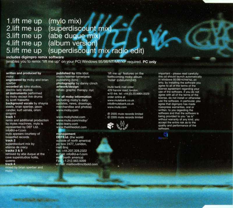 Moby  Lift Me Up 5 track Maxi cd