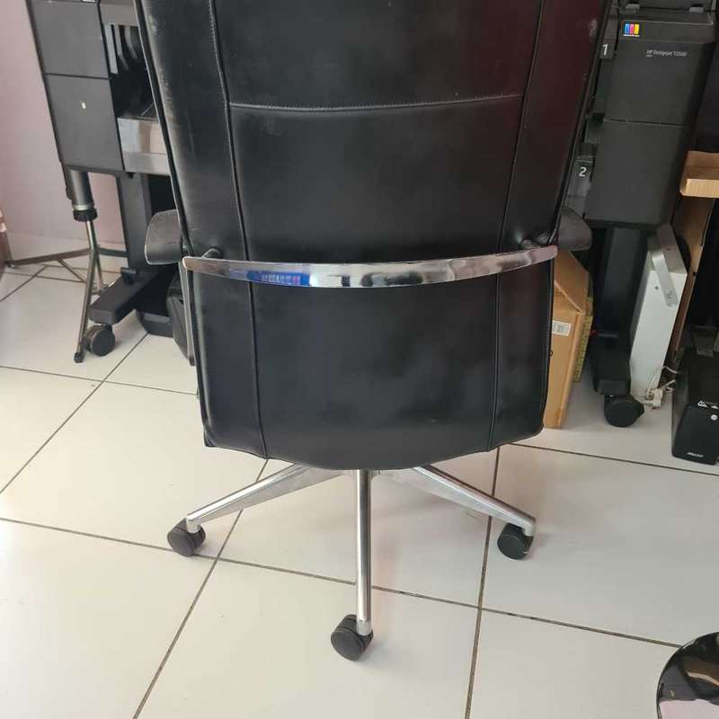 High back Operators black leather office chair