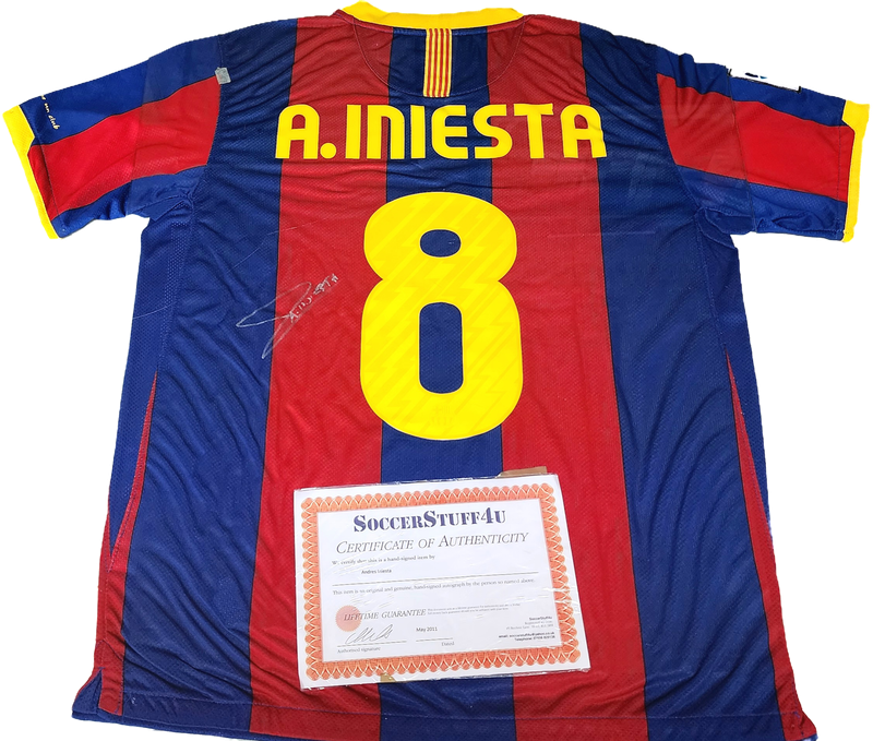 Andres Iniesta Signed Barcelona 2011-12 Football Jerse