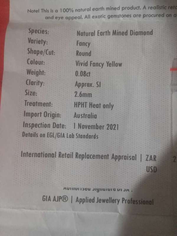 0.08 ct yellow diamond ×2