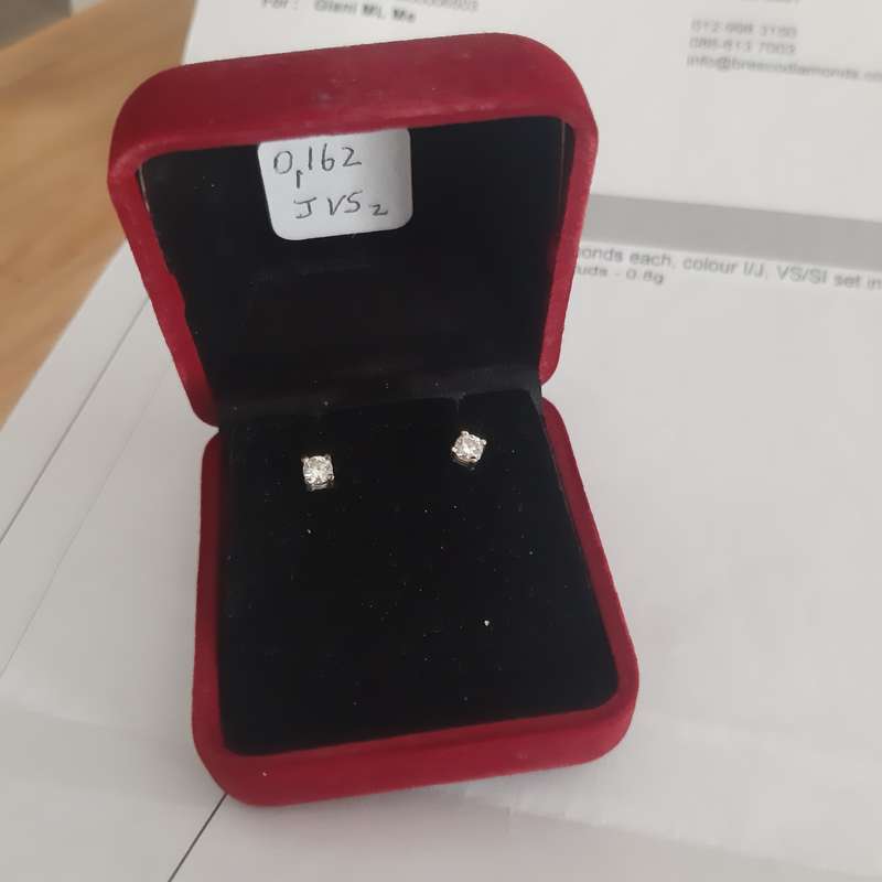 Diamond stud earrings 9ct white gold