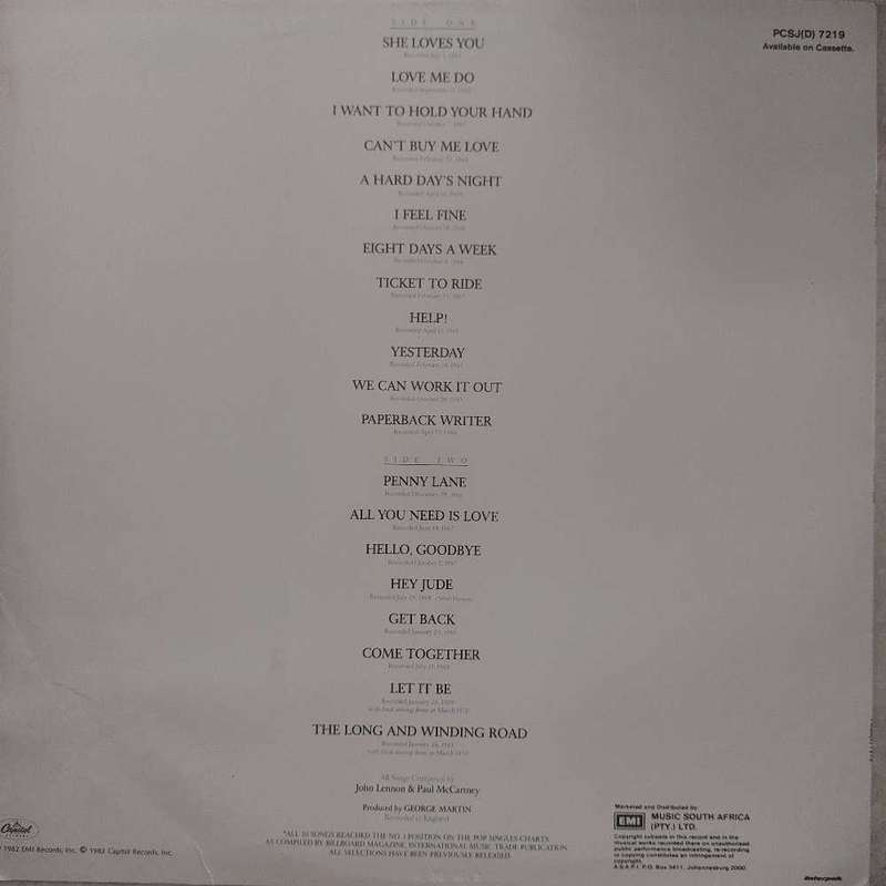 The Beatles: 20 Greatest Hits.  L.P
