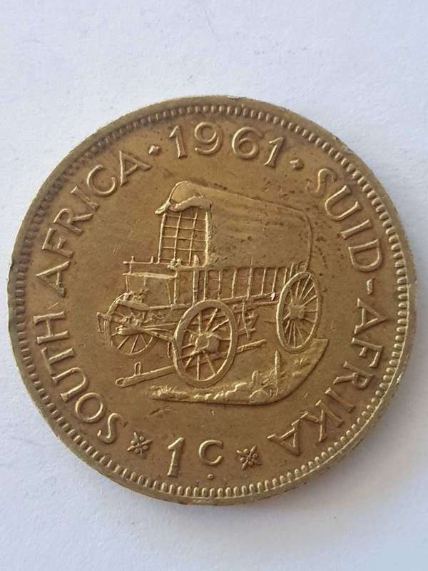 South Africa 1 cent 1961SOUTH AFRICA 1961 SUID AFRIKA 1C