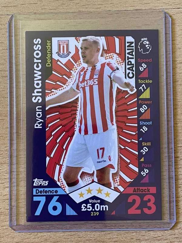Ryan Shawcross base card 239 match attax premier league 2016/17