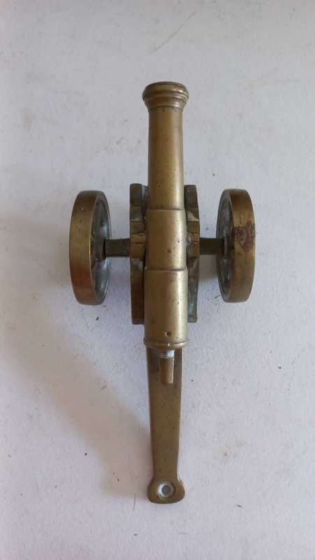 Heavy solid brass cannon ornament