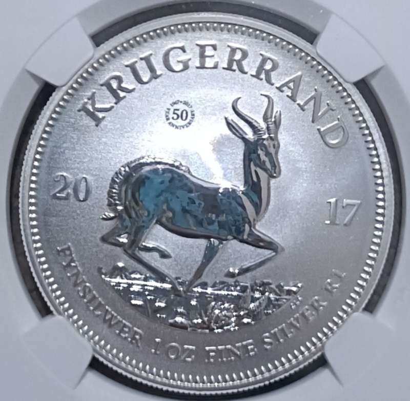 Mint Marked 2017 Silver Krugerrand , A must have in your collection. 50th Anniversary Mint Mark