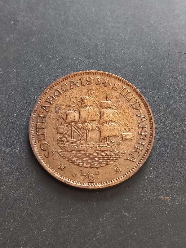 1934 SAU half penny