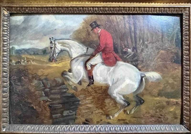 Antique Fox hunting Painting