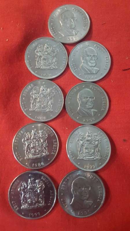 Unc R1 coins nickel x9