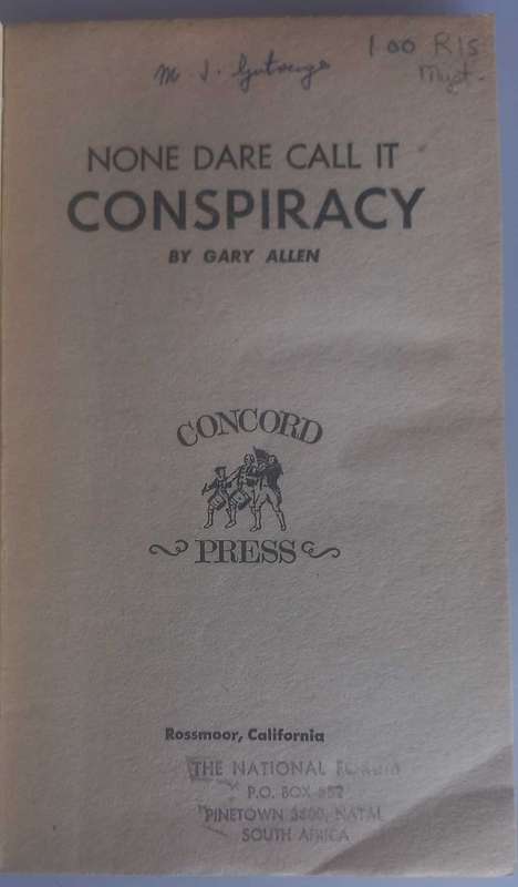 None dare call it conspiracy
