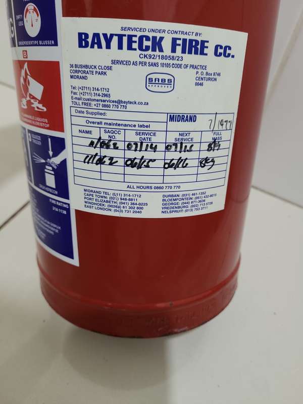 4.5Kg Full Fire Extinguisher  (Last Serviced 6/16)
