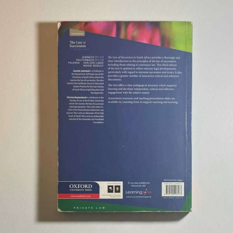 The Law of Succession in South Africa 3rd Edition Isbn 9780190428167