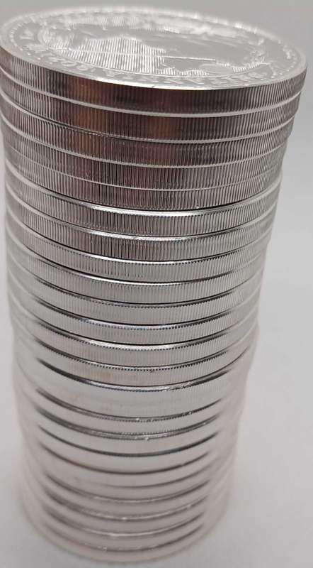 25x2021 2Pound Queens 1oz .999 Fine Silver Coins Bid Per Coin
