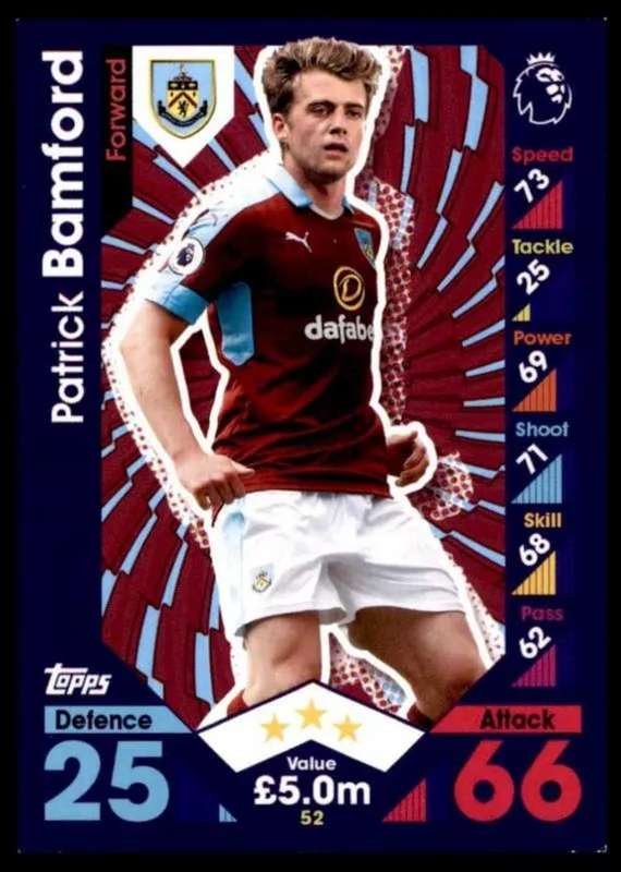 Patrick Bamford 52 base cards match attax premier league 2016/17