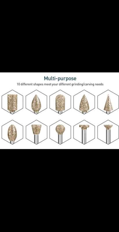 20pc Rhinestone Grinding burr diamond tip