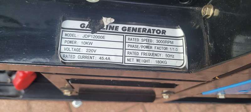 10Kw MAC AFRIC Used Petrol Generator (Exhaust Side Cover Missing)