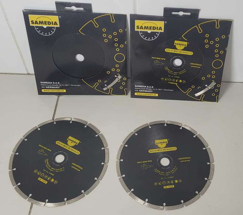 Samedia Segmented Industrial Multipurpose SOLID MSS Diamond Blade 230x22x23mm (Bid Per Piece)